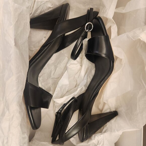 VIA SPIGA Black V-Ria Black Leather Heeled Sandals. NIB. Size 6.5 - Picture 8 of 11